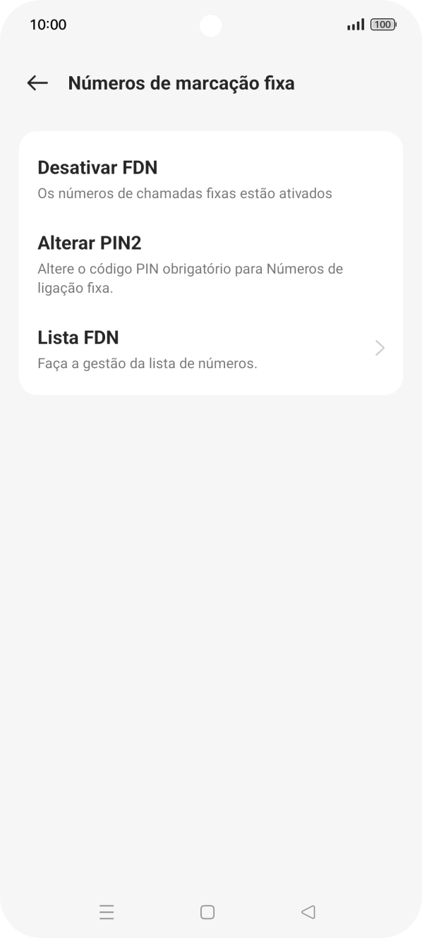 Prima Desativar FDN.