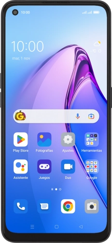 Imagen 1: Vista frontal del OPPO Reno8 5G - MidnightBlue
