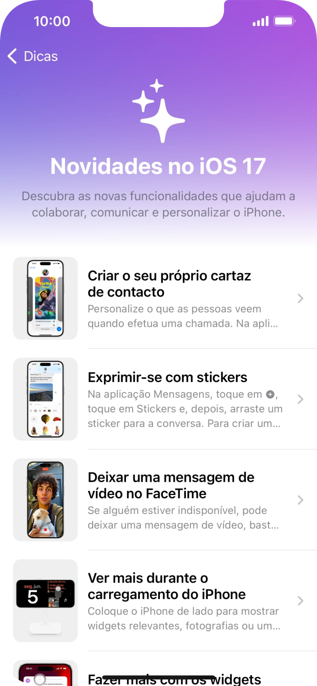 Para voltar ao ecrã inicial, deslize o dedo de baixo para cima a partir da base do ecrã.