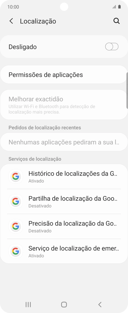 Prima o indicador para ativar ou desativar a função.