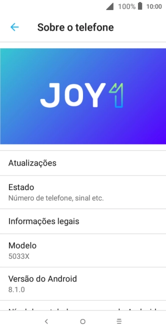 Prima Atualizações. Se existir uma nova versão de software disponível, será agora indicado no ecrã. Siga as indicações no ecrã para atualizar o software do telefone.