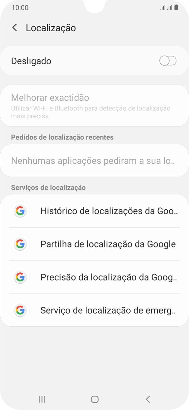 Prima o indicador para ativar ou desativar a função.