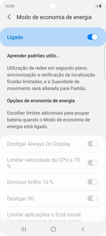 Prima a tecla de início para terminar e voltar ao ecrã inicial.