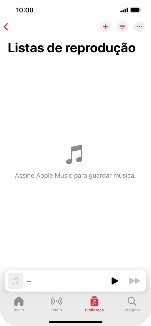 Prima o ícone de nova lista de reprodução.