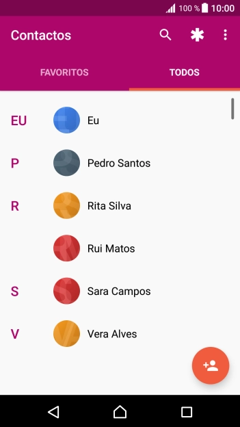 Prima o contacto pretendido.