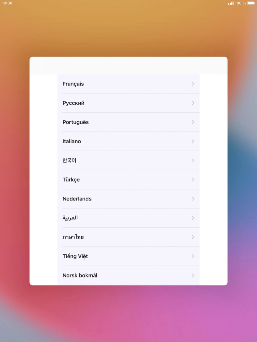 Prima o idioma pretendido.