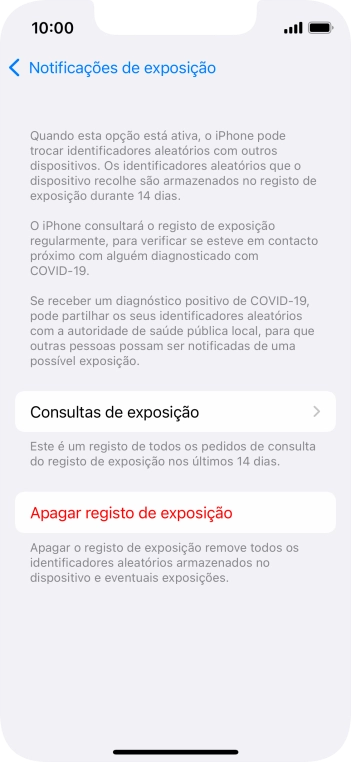 Prima Apagar registo de exposição.