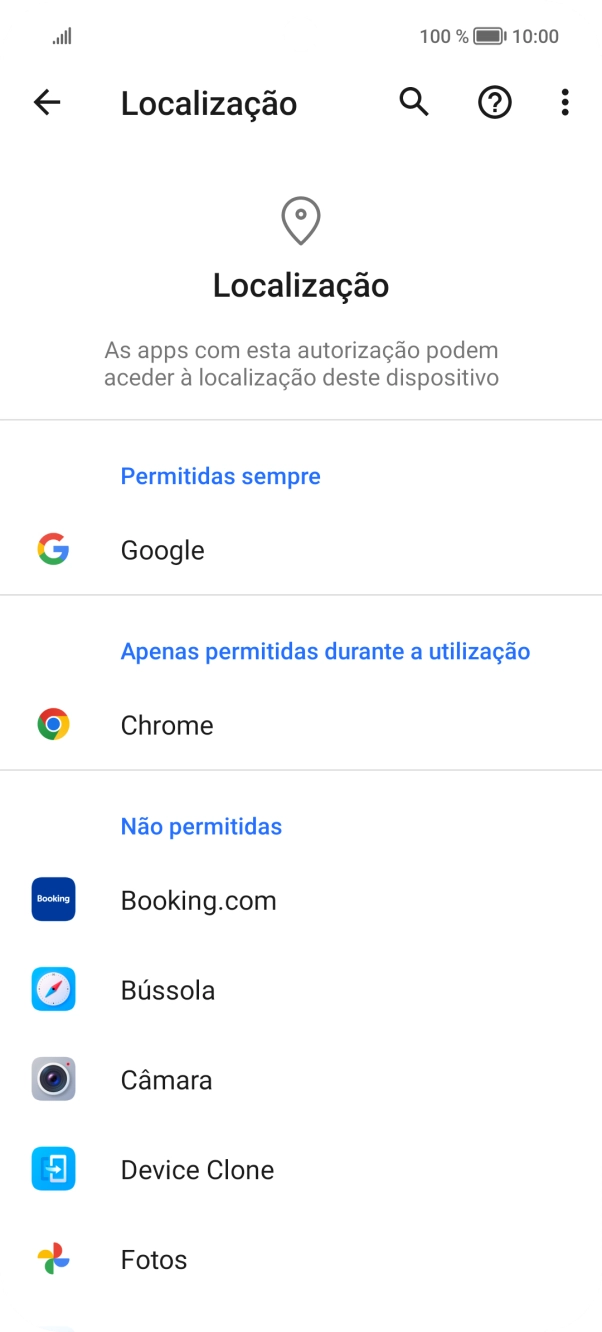 Prima a app pretendida.