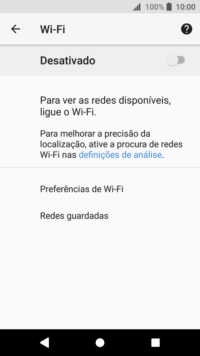 Prima Preferências de Wi-Fi.