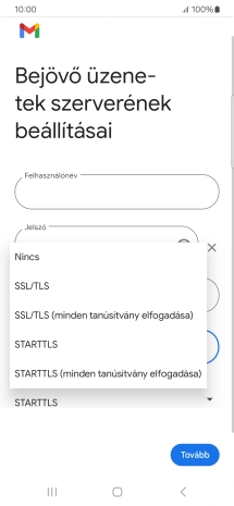 Válaszd az SSL/TLS lehetőséget.