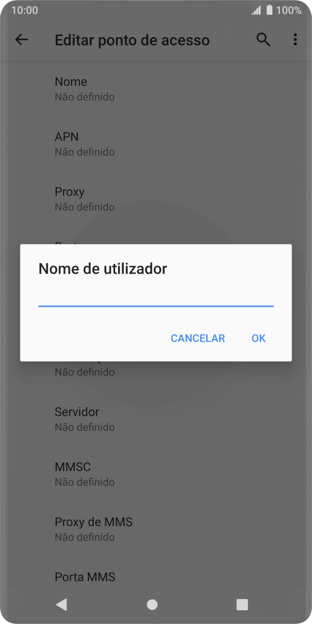 Introduza vodafone e prima OK.