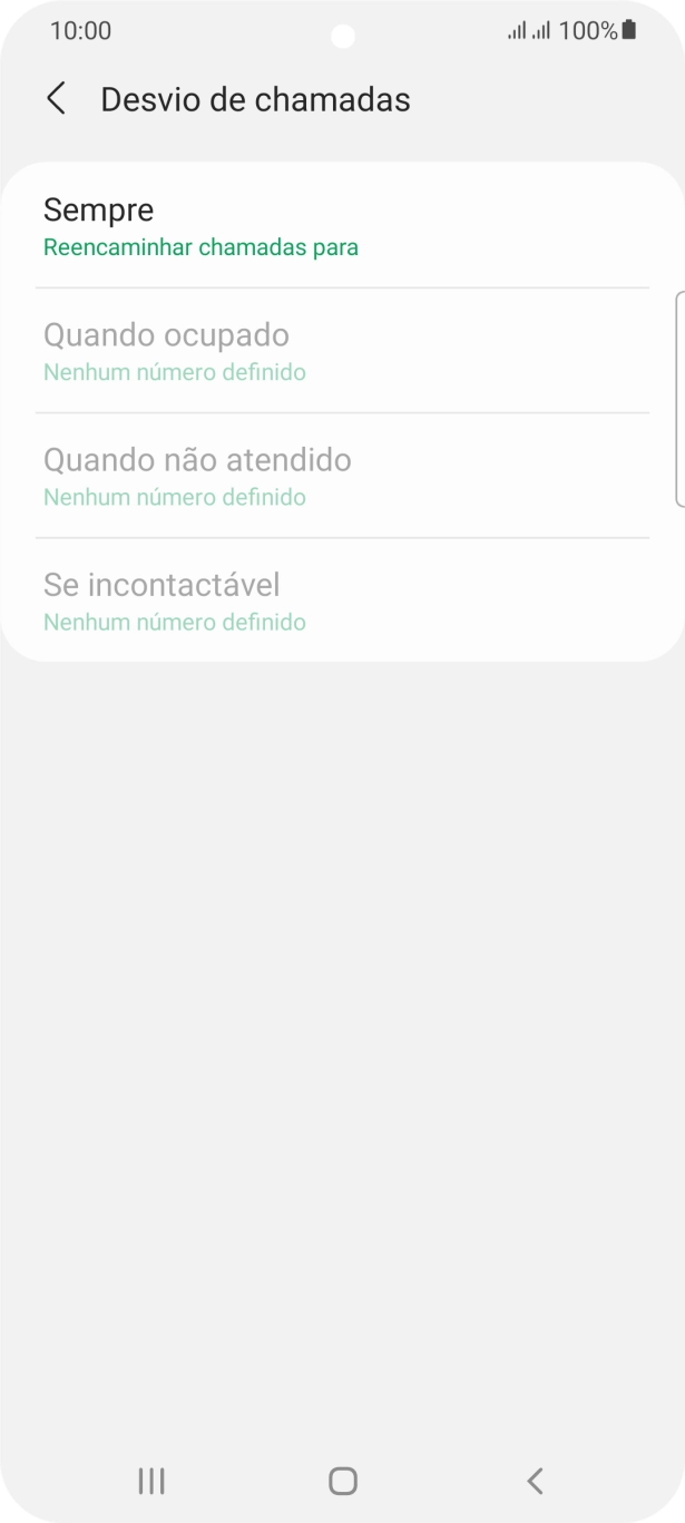 Prima o tipo de desvio pretendido.