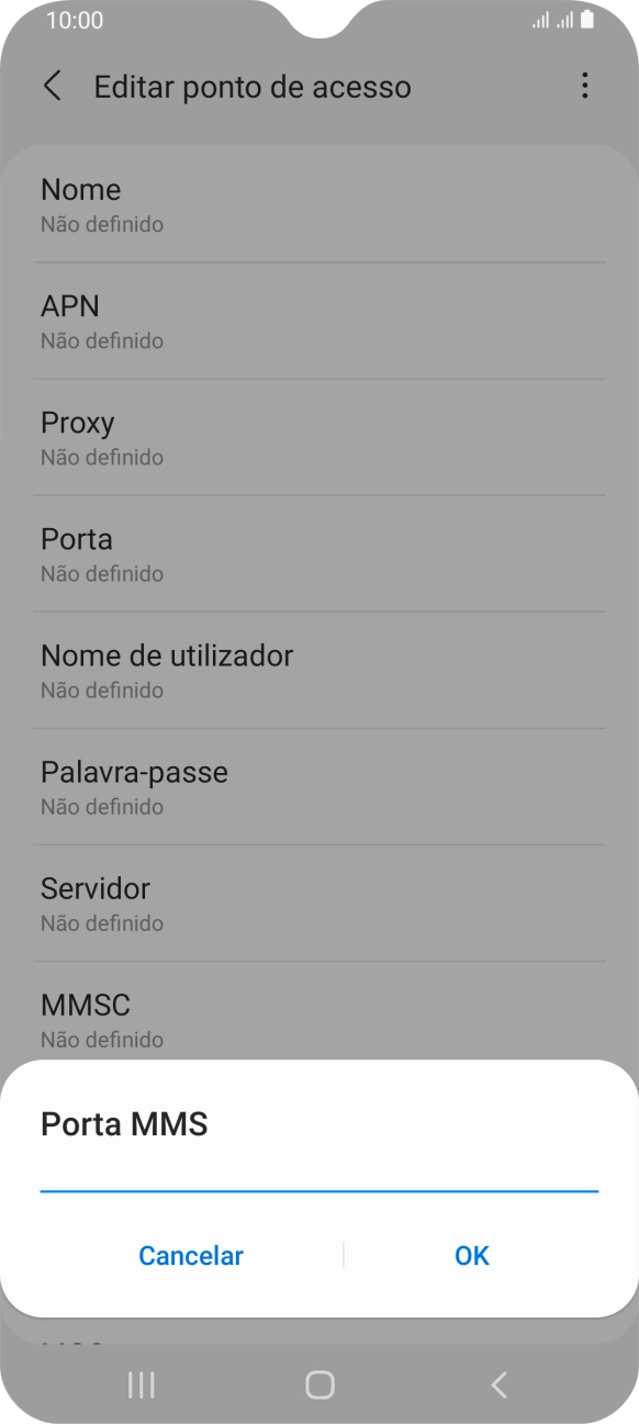 Introduza 80 e prima OK.