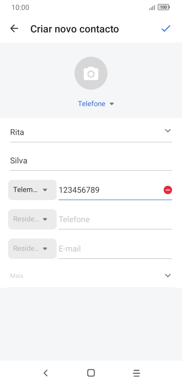 Prima o ícone para guardar.