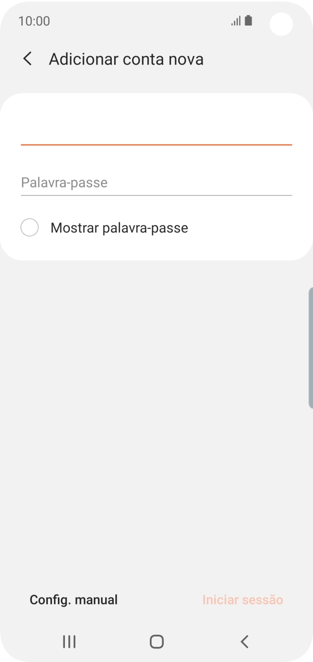 Prima Palavra-passe e introduza a password da sua conta de e-mail.
