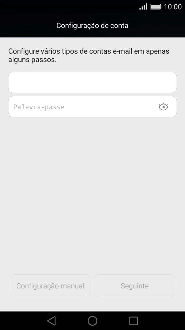 Prima Palavra-passe e introduza a password da sua conta de e-mail.