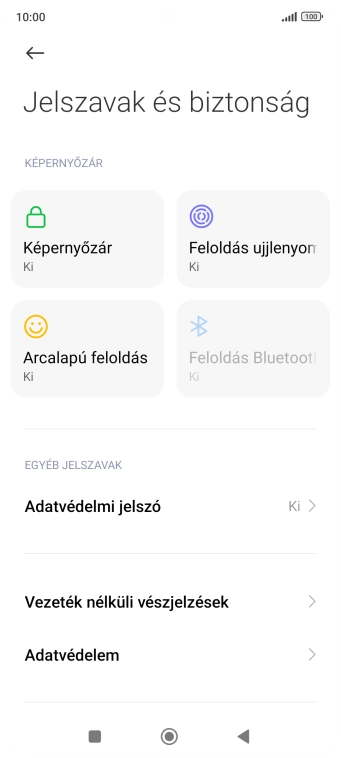 Válaszd az Adatvédelem lehetőséget.