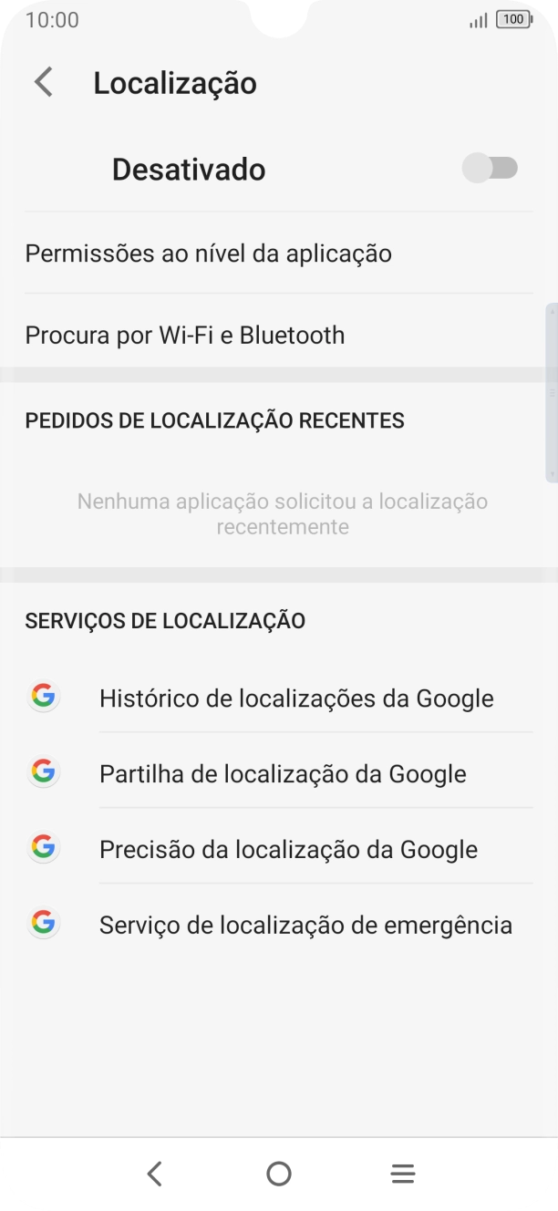 Prima o indicador para ativar ou desativar a função.