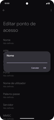 Introduza Vodafone Internet e prima OK.