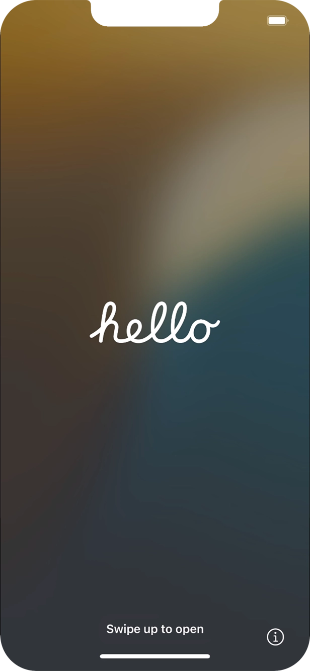 Deslize o dedo para cima a partir da base do ecrã.