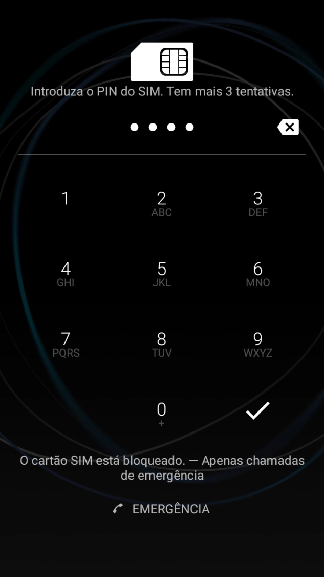 Se solicitado, deve introduzir o código PIN e premir o ícone para aceitar.