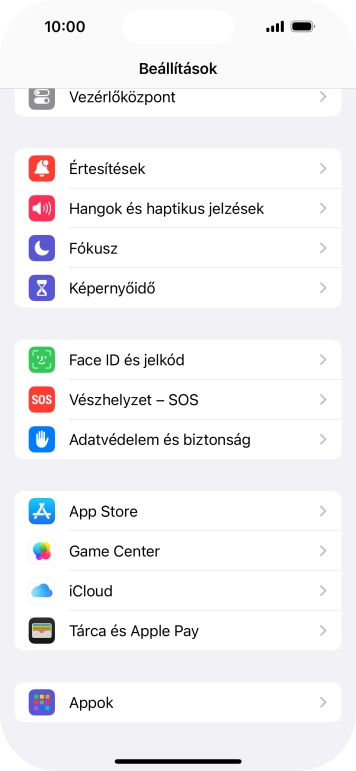 Válaszd az Appok lehetőséget.
