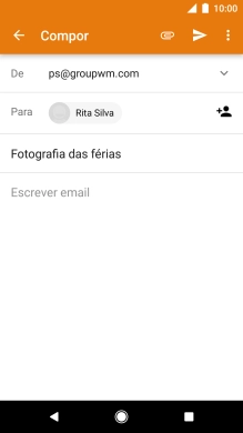 Prima o campo de escrita e escreva o texto do e-mail.