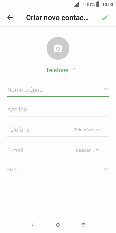 Prima a lista suspensa da lista de contactos.