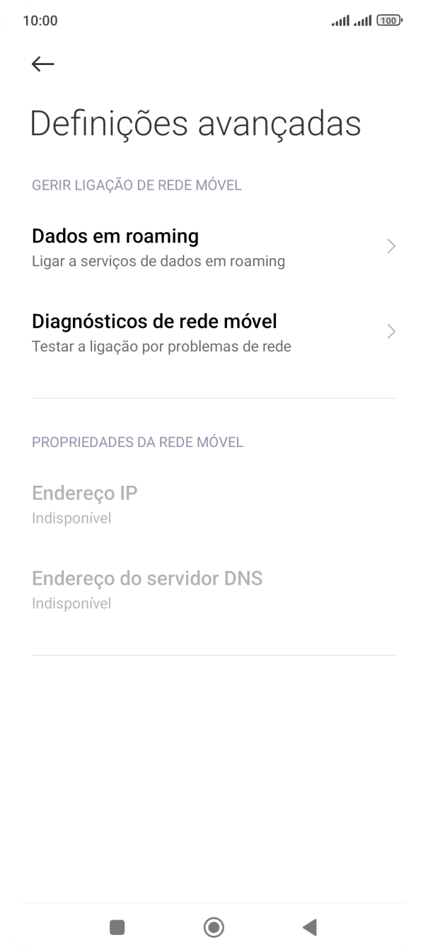 Prima Dados em roaming.