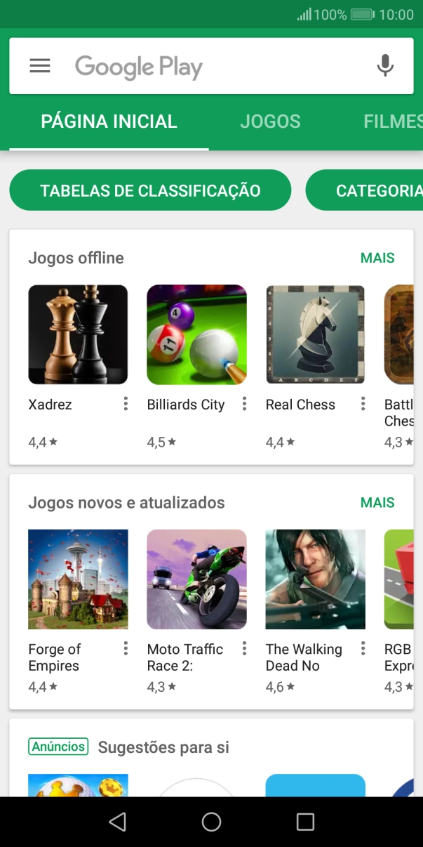 Deslize o dedo sobre o ecrã da esquerda para a direita.