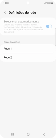 Prima a rede pretendida.