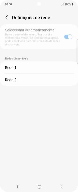 Prima a rede pretendida.