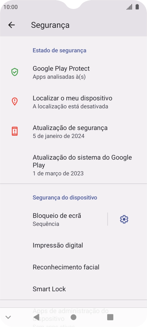 Prima Bloqueio de ecrã e introduza o código adicional de bloqueio do telefone que criou anteriormente.