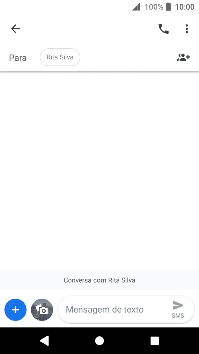 Prima o campo de escrita e escreva o texto da sua mensagem multimédia.