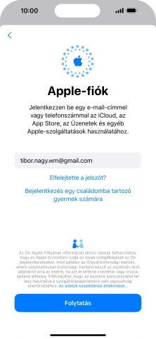 Válaszd a Folytatás lehetőséget.