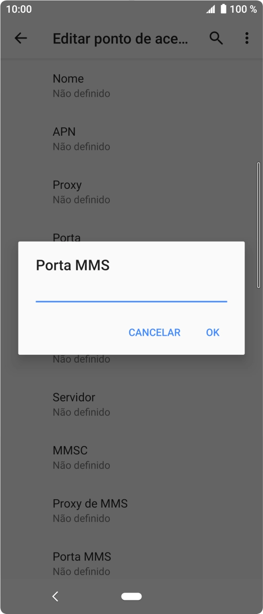 Introduza 80 e prima OK.