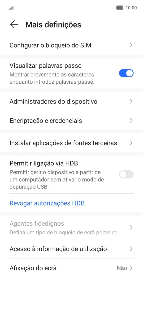 Prima Configurar o bloqueio do SIM.