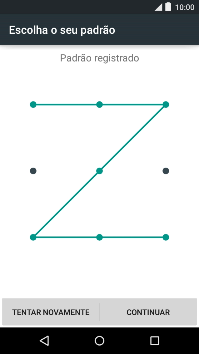 Deslize o dedo no ecrã ligando pelo menos quatro pontos e prima CONTINUAR.