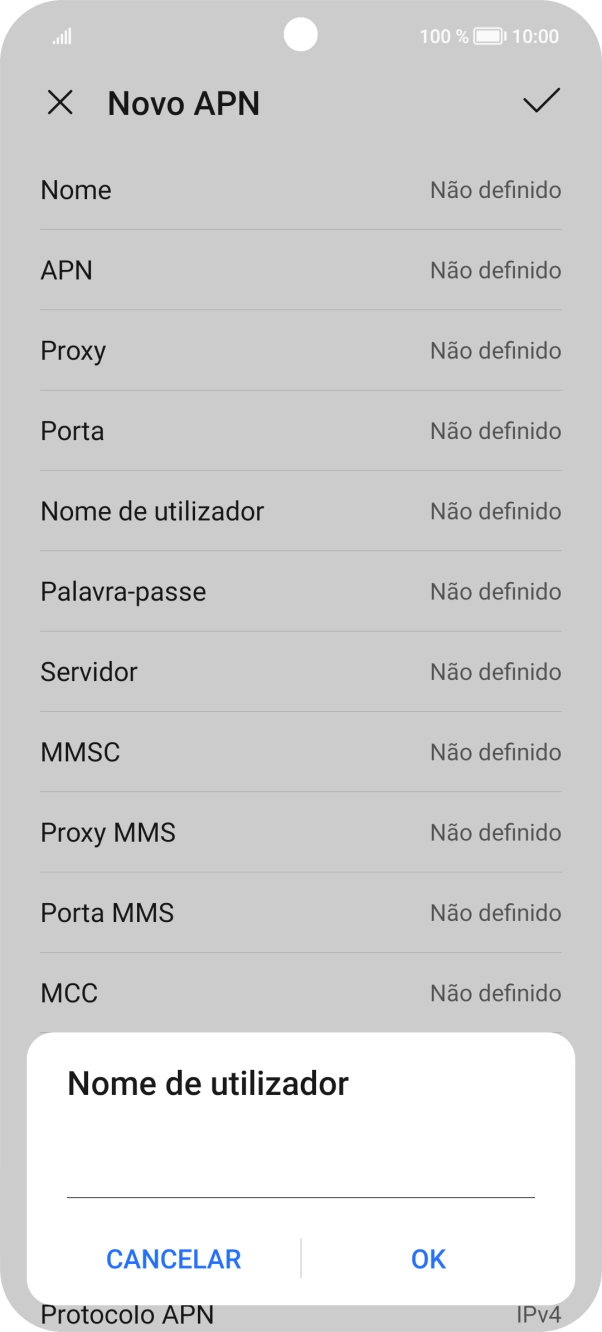 Introduza vodafone e prima OK.