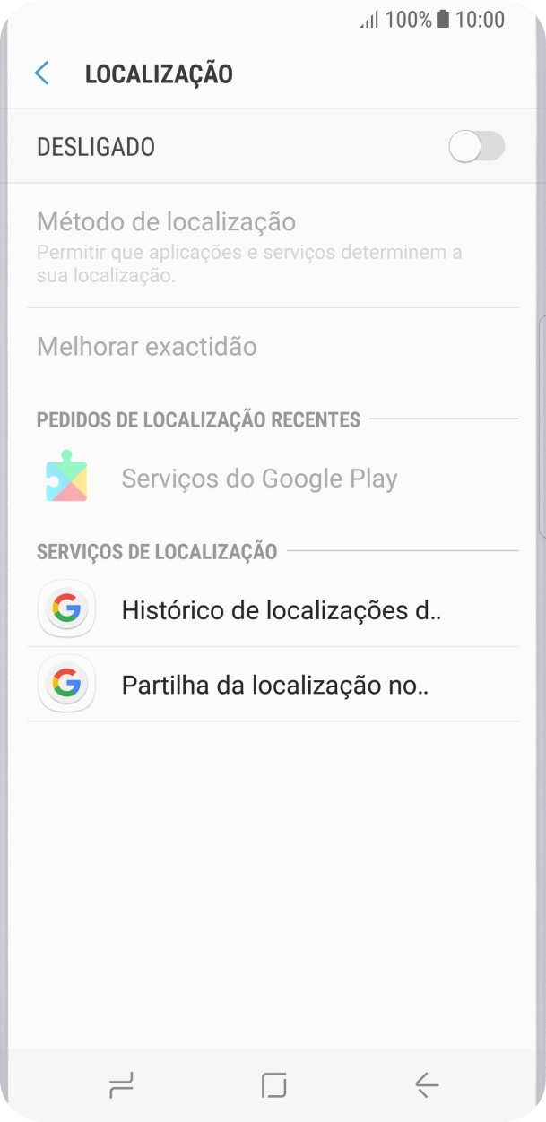 Prima o indicador para ativar ou desativar a função.