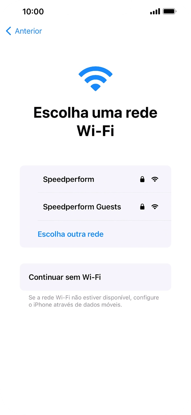 Prima a rede Wi-Fi pretendida.