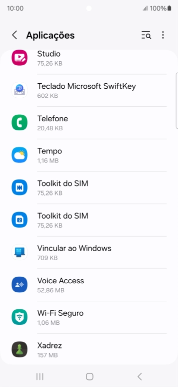 Prima a app pretendida.