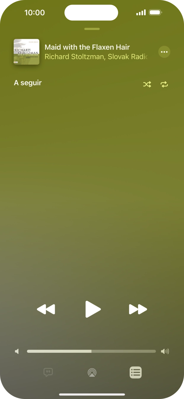 Prima o ícone de reprodução aleatória para ativar ou desativar a função.