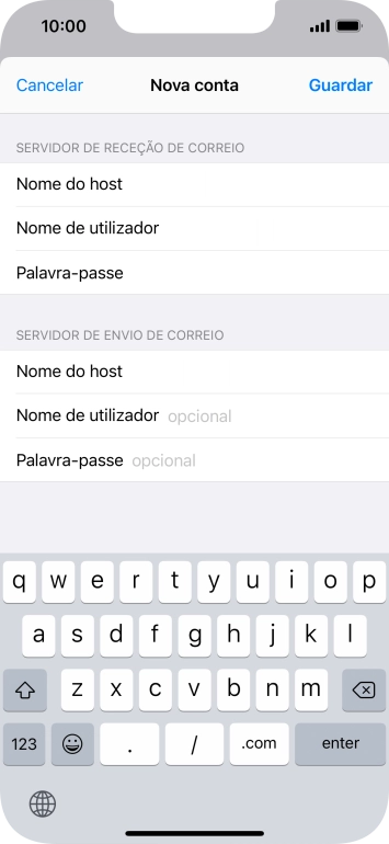 Prima Nome de utilizador e introduza o nome de utilizador da sua conta de e-mail.