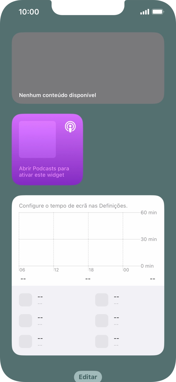 Mantenha premida por um instante a pilha de widgets pretendida.