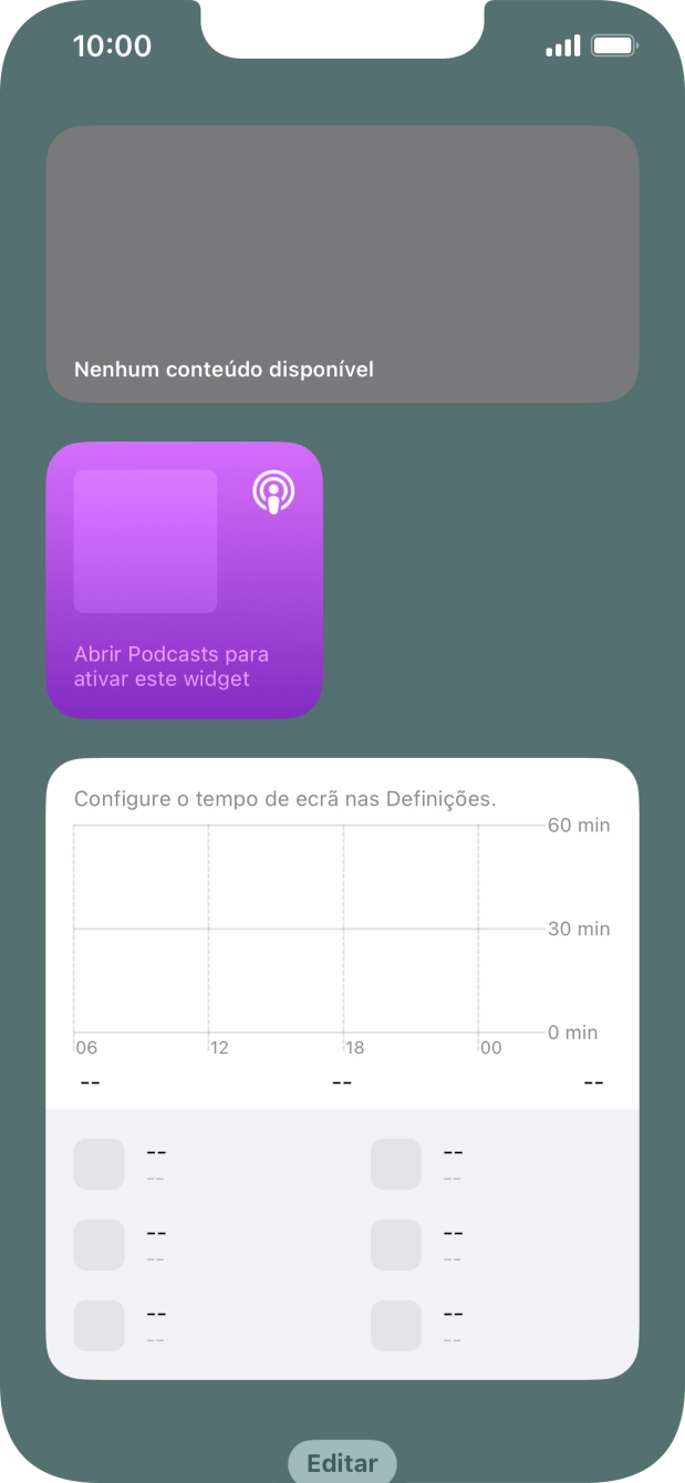 Mantenha premida por um instante a pilha de widgets pretendida.