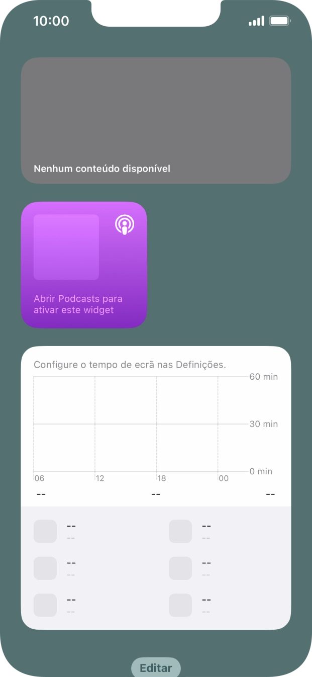 Mantenha premida por um instante a pilha de widgets pretendida.