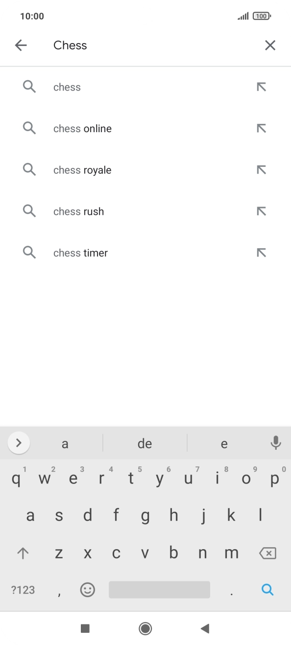 Introduza o nome ou categoria da app pretendida e prima o ícone para pesquisar.