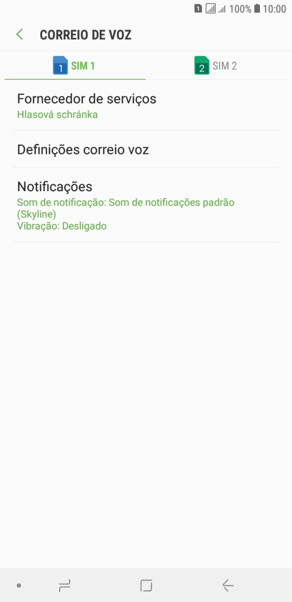 Prima o cartão SIM pretendido.