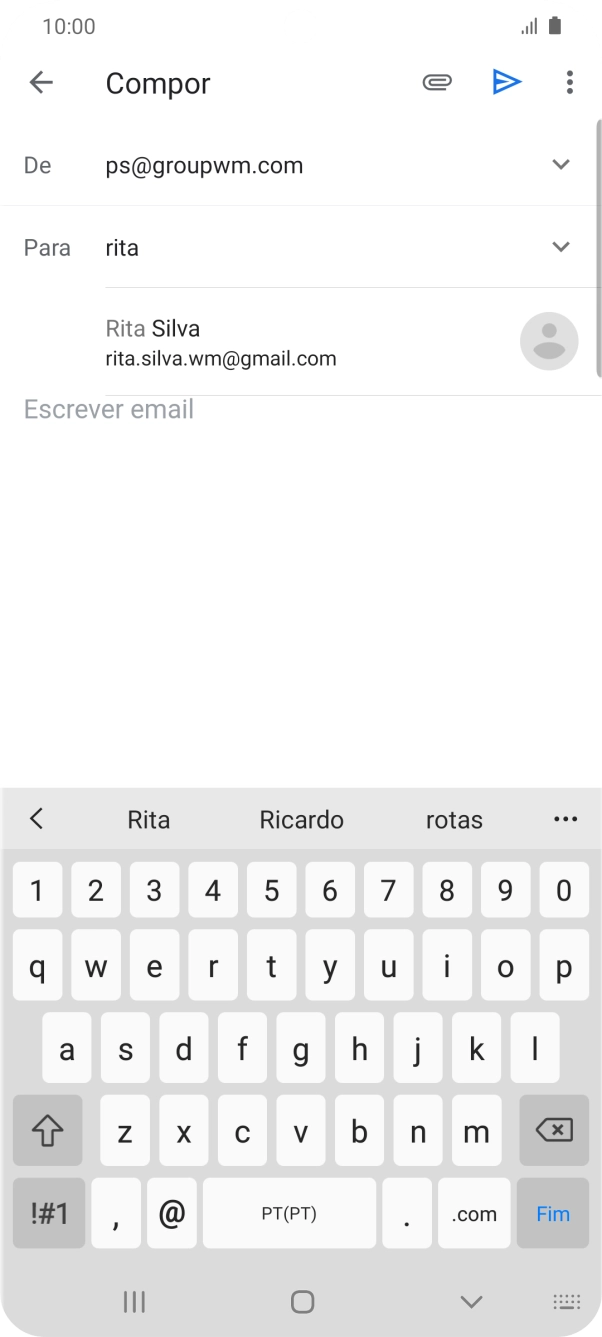 Prima o contacto pretendido.